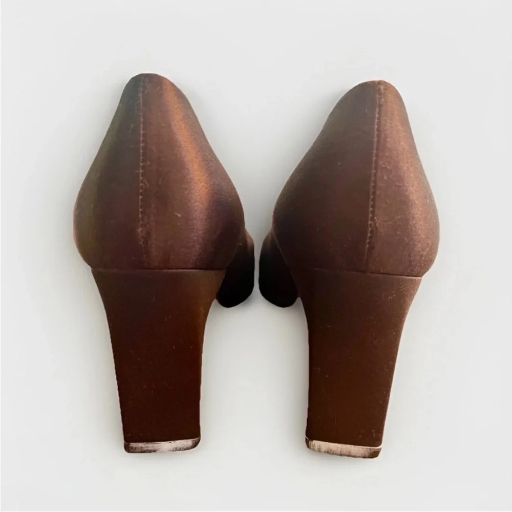 Fenaroli for Regalia Sable Brown Silk Formal Pumps - Size 8